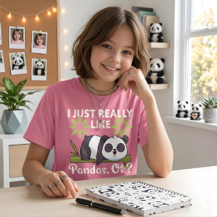 T-shirt J'aime vraiment beaucoup les pandas, OK, drôle, an