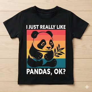T-shirt J'aime vraiment beaucoup les pandas OK – Joli pand