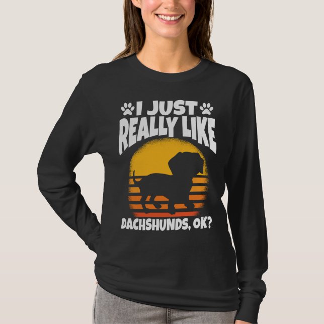 T-shirt J'aime vraiment beaucoup les teckel ok (Devant)