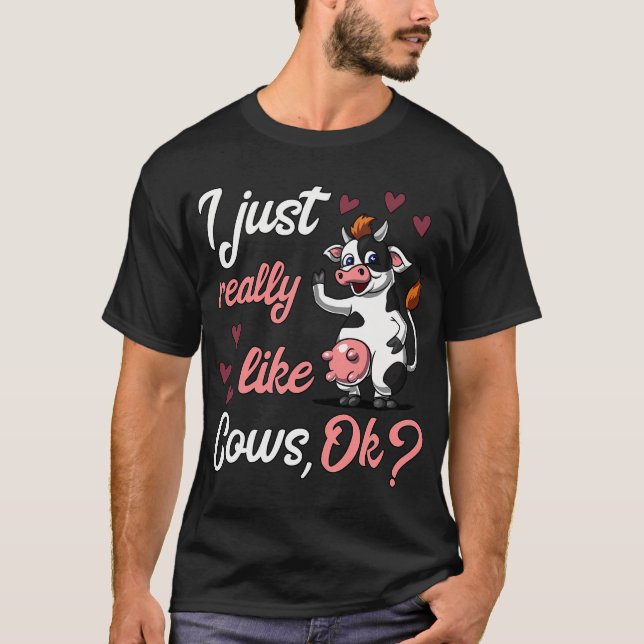 T-shirt J'aime vraiment beaucoup les vaches (Devant)