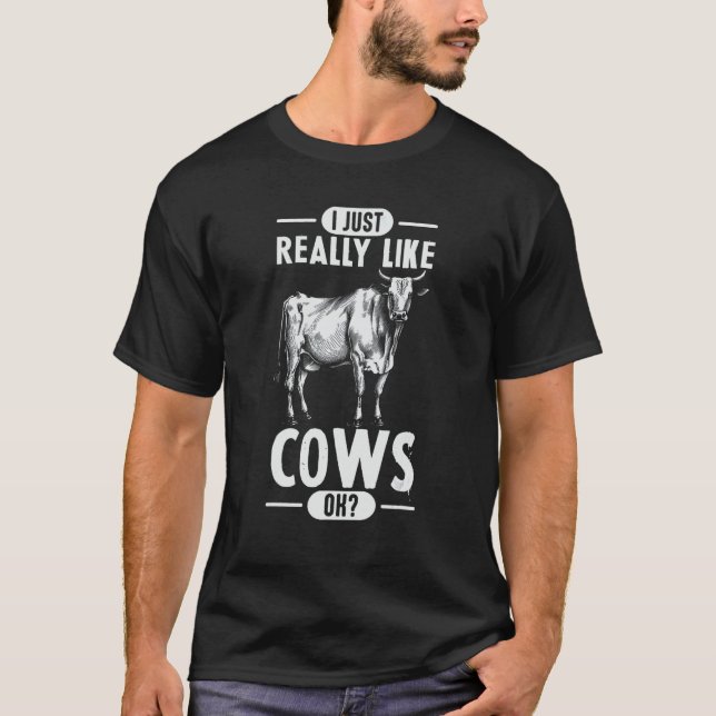 T-shirt J'aime vraiment beaucoup les vaches OK élevage de  (Devant)