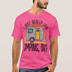 T-shirt J'Aime Vraiment Camping Ok Rv Trailer J'Aime