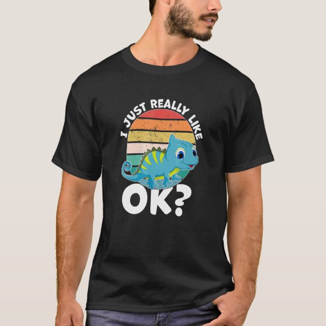 T-shirt J'Aime Vraiment Chameleon Lizard Reptile (Devant)