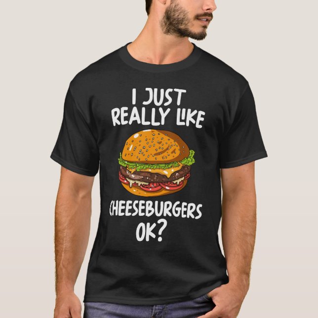 T-shirt J'Aime Vraiment Cheeseburger Ok (Devant)