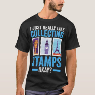 T-shirt J'aime vraiment collectionner les timbres d'accord