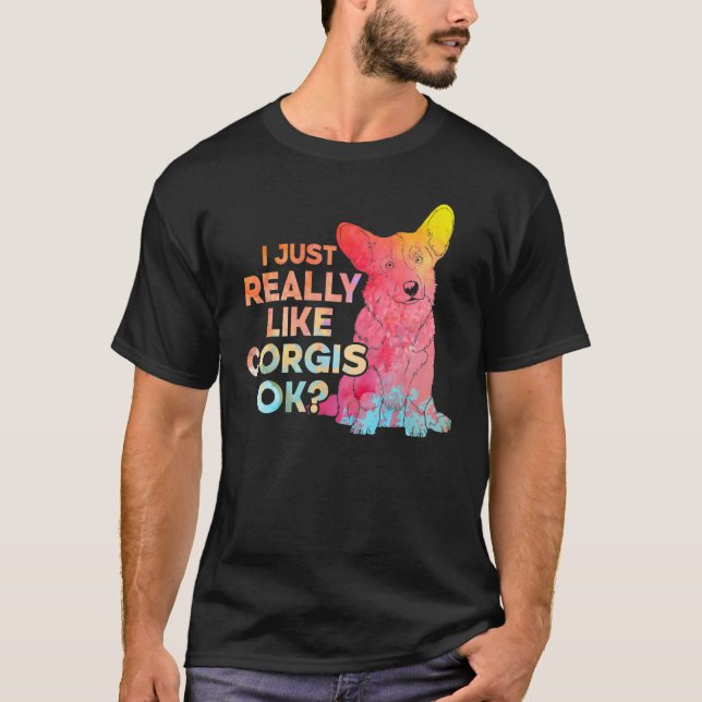T-shirt J'Aime Vraiment Corgis Ok (Devant)