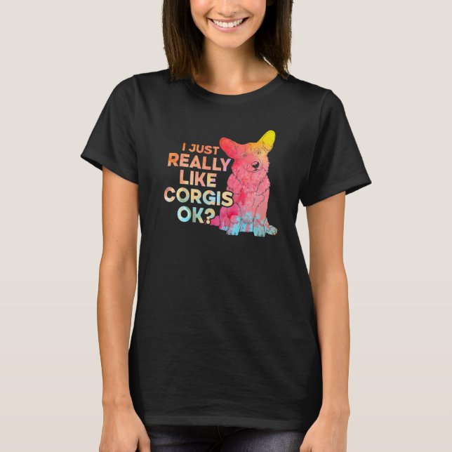 T-shirt J'Aime Vraiment Corgis Ok Premium (Devant)
