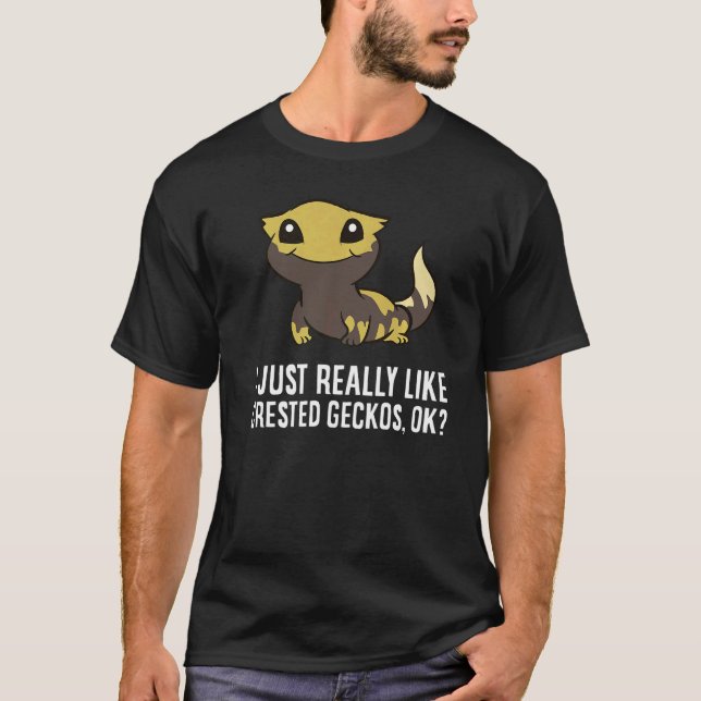 T-shirt J'Aime Vraiment Crested Geckos Ok Crested Gec (Devant)