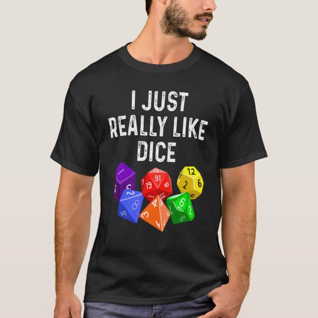T-shirt J'Aime Vraiment Dice RPG Rôle Jeu (Devant)
