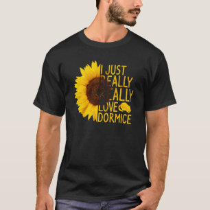 T-shirt J'Aime Vraiment Dormice Femmes Hommes Rodent Sunfl