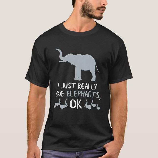 T-shirt J'Aime Vraiment Elephants Cadeau Amour Amour Amour (Devant)
