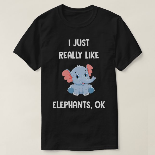 T-shirt J'Aime Vraiment Elephants Filles Cool Fun Eleph (Design devant)