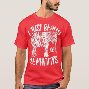 T-shirt J'Aime Vraiment Elephants Zoo Amoureux des animaux