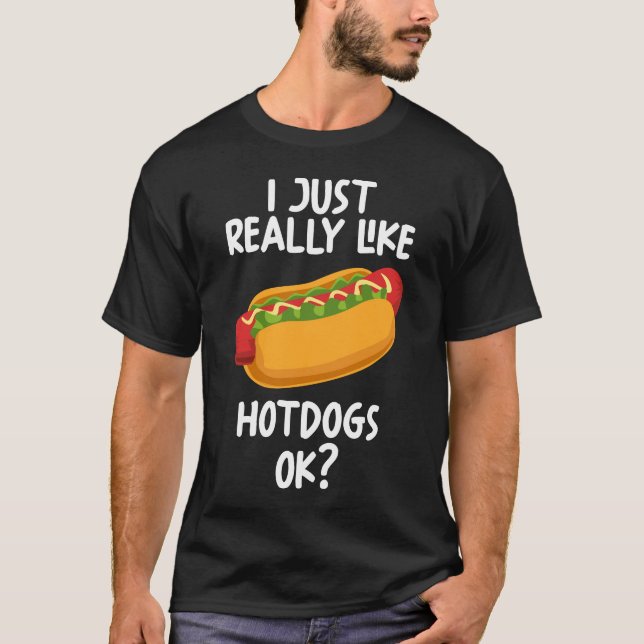 T-shirt J'Aime Vraiment Hotdogs Ok (Devant)