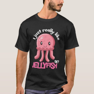T-shirt J'Aime Vraiment La Conception De Mélange Jellyfish