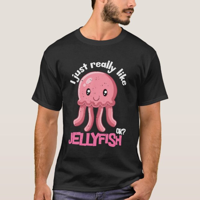 T-shirt J'Aime Vraiment La Conception De Mélange Jellyfish (Devant)
