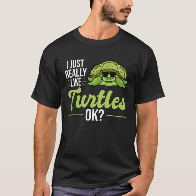 T-shirt J'Aime Vraiment La Tortue De Mer (Devant)