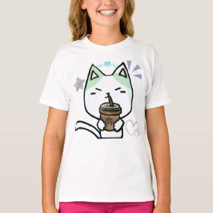 T-shirt J'Aime Vraiment Le Café Ok Cute Cat