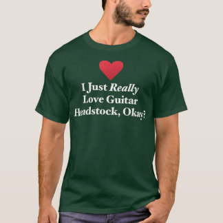 T-shirt J'Aime Vraiment Le Headstock De Guitare, Ok Hilari