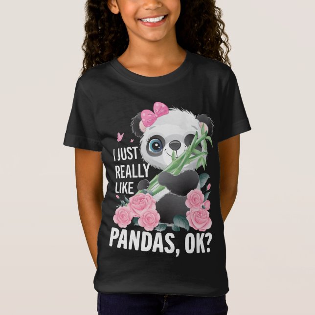 T-Shirt J'aime vraiment le panda, le design de panda migno (Devant)