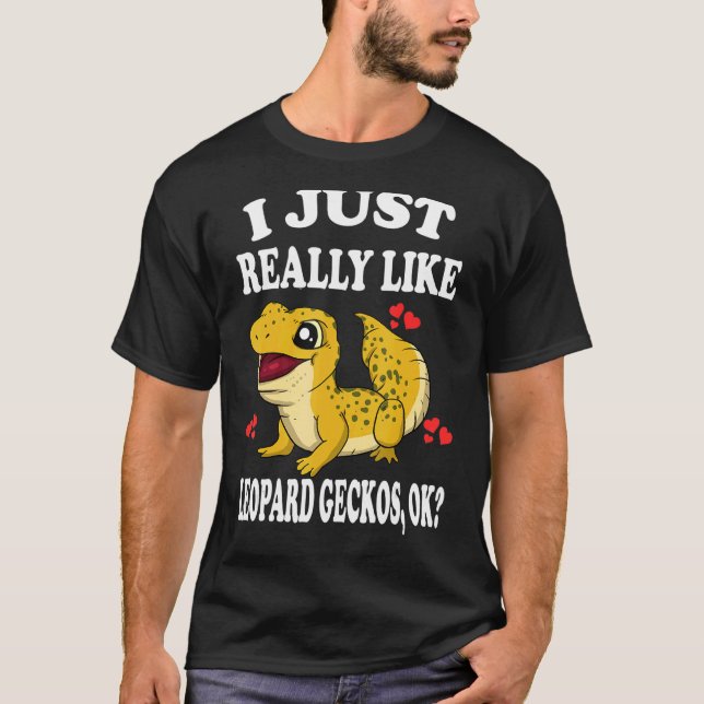 T-shirt J'Aime Vraiment Leopard Geckos Ok Lizard (Devant)