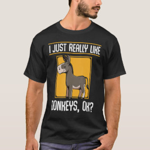 T-shirt J'Aime Vraiment Les Ânes Ok Animal Mignonne Adorab