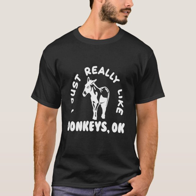 T-shirt J'Aime Vraiment Les Ânes Ok Mule Oreille Longue (Devant)