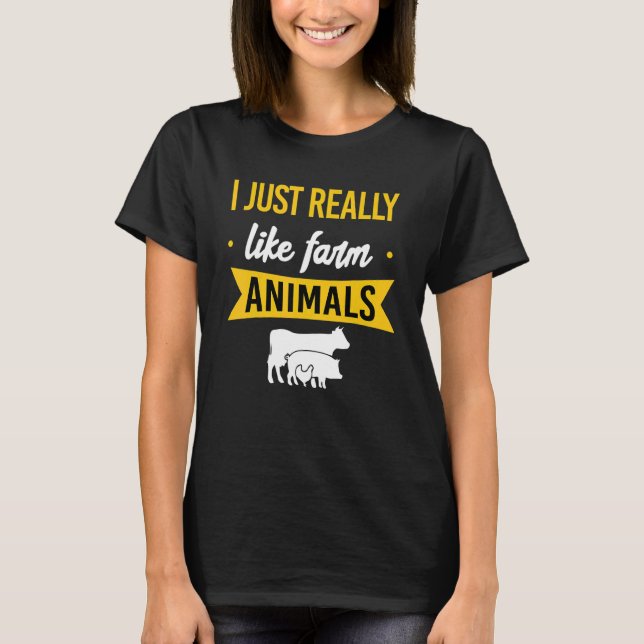 T-shirt J'Aime Vraiment Les Animaux De Ferme (Devant)