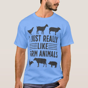 T-shirt J'Aime Vraiment Les Animaux De Ferme Drôle Agricol