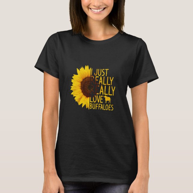 T-shirt J'Aime Vraiment Les Buffles Femmes Hommes Bison Su (Devant)