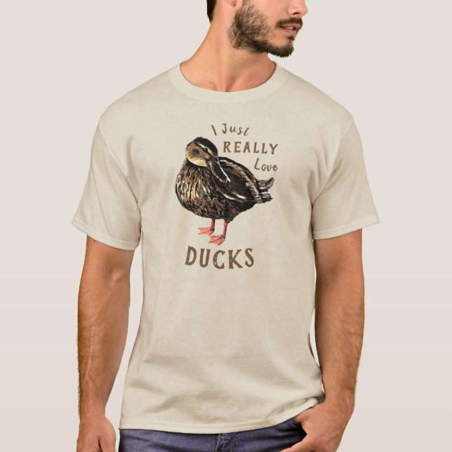 T-shirt J'aime vraiment les canards Top masculin (Devant)