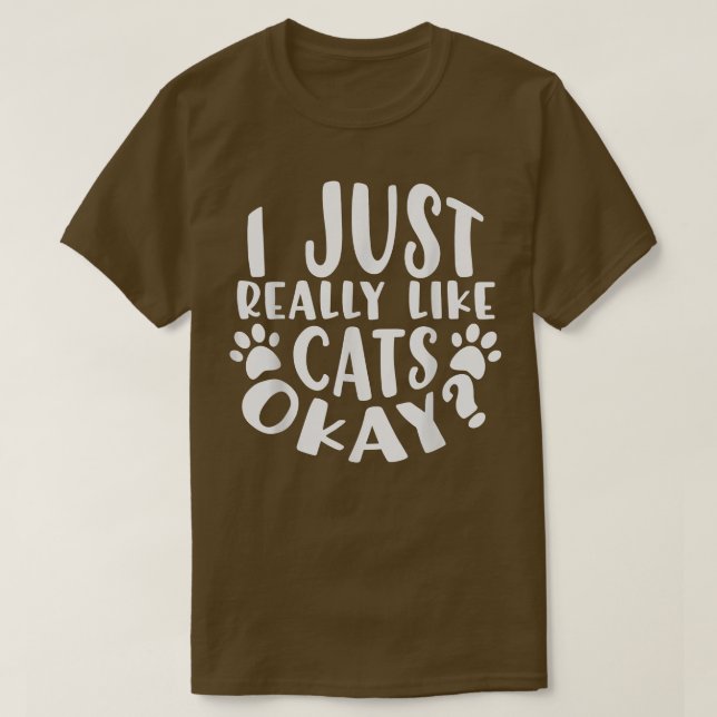 T-shirt J'Aime Vraiment Les Chats, D'Accord  (Design devant)
