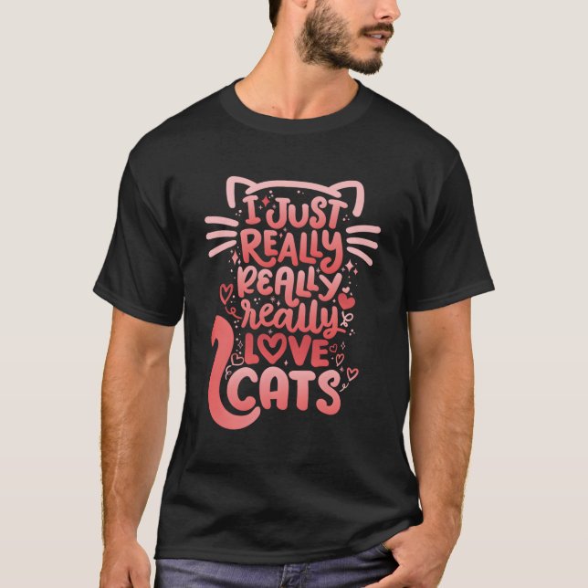 T-shirt J'Aime Vraiment Les Chats Feline'S Day Cat (Devant)