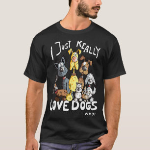 T-shirt J'Aime Vraiment Les Chiens Pour Chien 1