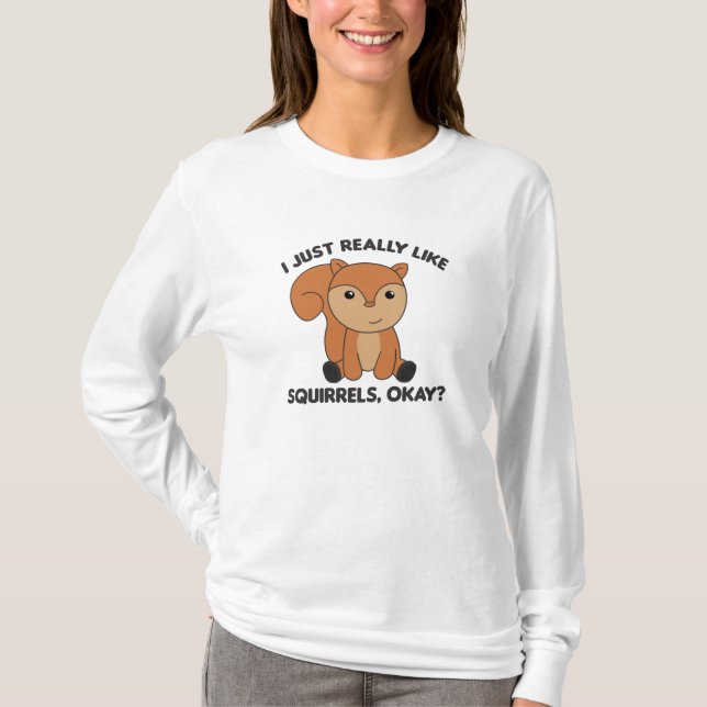 T-shirt J'Aime Vraiment Les Écureuils Drôle (Devant)