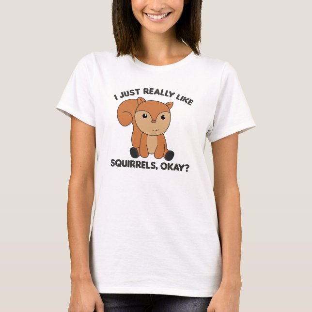 T-shirt J'Aime Vraiment Les Écureuils Drôle (Devant)