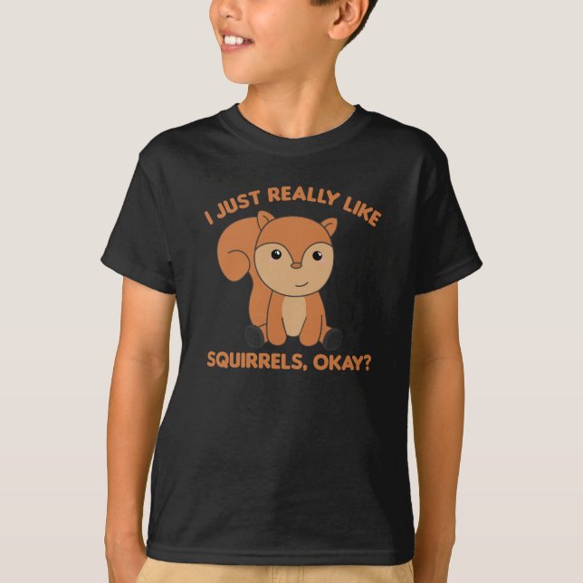 T-shirt J'Aime Vraiment Les Écureuils Drôle (Devant)