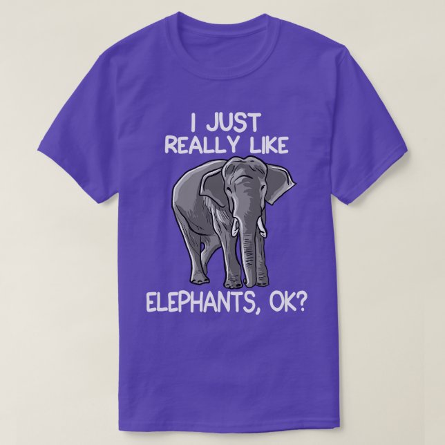 T-shirt J'Aime Vraiment Les Éléphants 1 (Design devant)