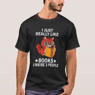 T-shirt J'Aime Vraiment Les Livres Lecture Chat Literatur
