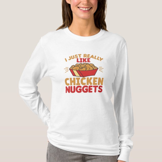 T-shirt J'Aime Vraiment Les Nuggets De Poulet (Devant)