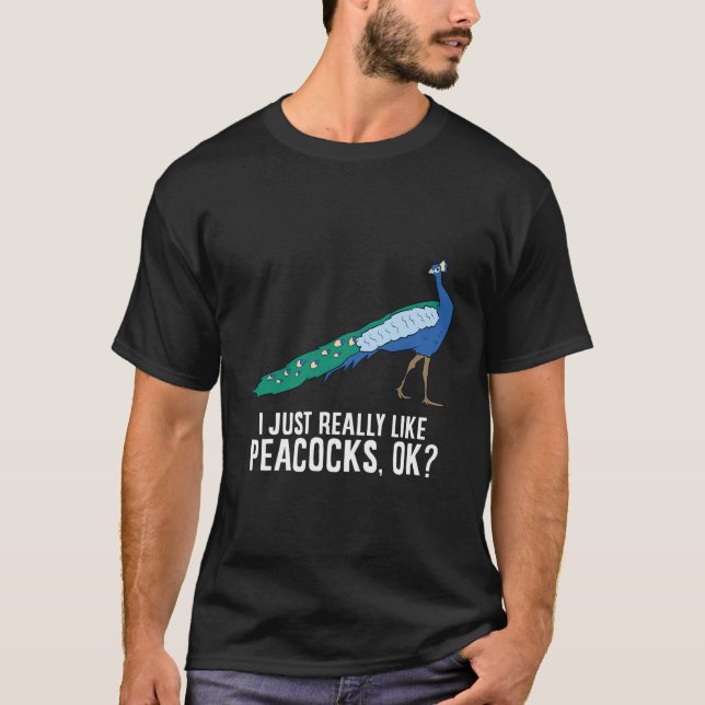 T-shirt J'Aime Vraiment Les Oiseaux De Peacock Mignons Pea (Devant)
