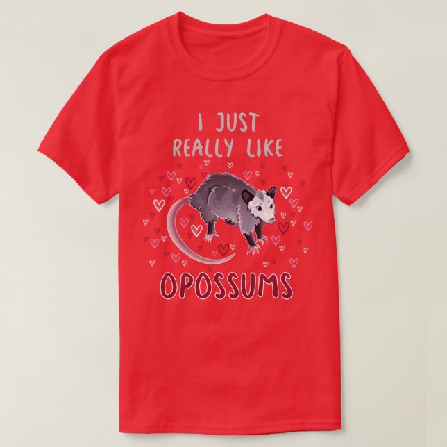 T-shirt J'Aime Vraiment Les Opossum (Design devant)
