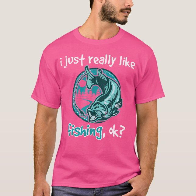 T-shirt J'Aime Vraiment Les Pêcheurs De Poisson Rod (Devant)
