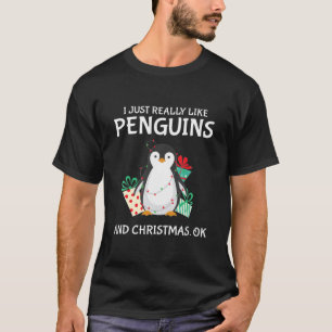 T-shirt J'Aime Vraiment Les Pingouins Et Noël D'Accord ? F