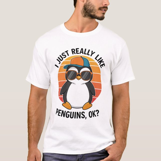 T-shirt J'Aime Vraiment Les Pingouins, OK (Devant)