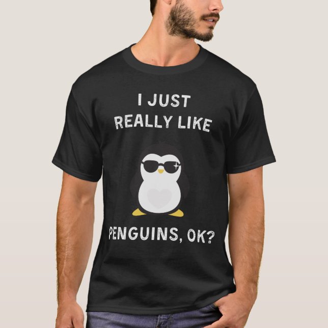 T-shirt J'Aime Vraiment Les Pingouins OK (Devant)