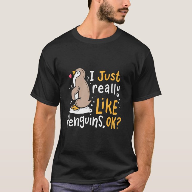 T-shirt J'Aime Vraiment Les Pingouins Ok (Devant)