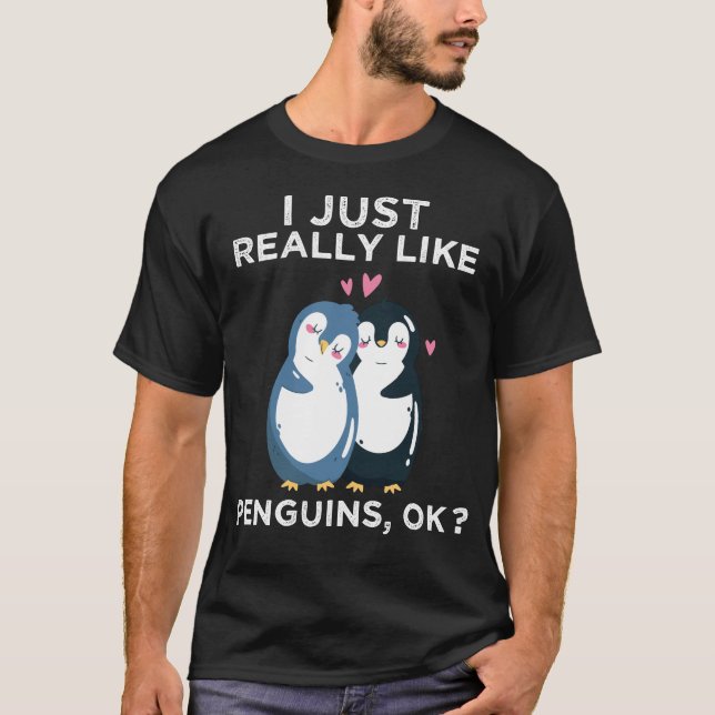 T-shirt J'Aime Vraiment Les Pingouins OK (Devant)