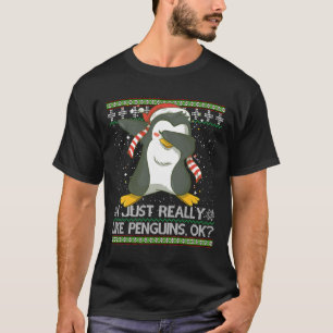 T-shirt J'Aime Vraiment Les Pingouins Ok Mignonne Noël