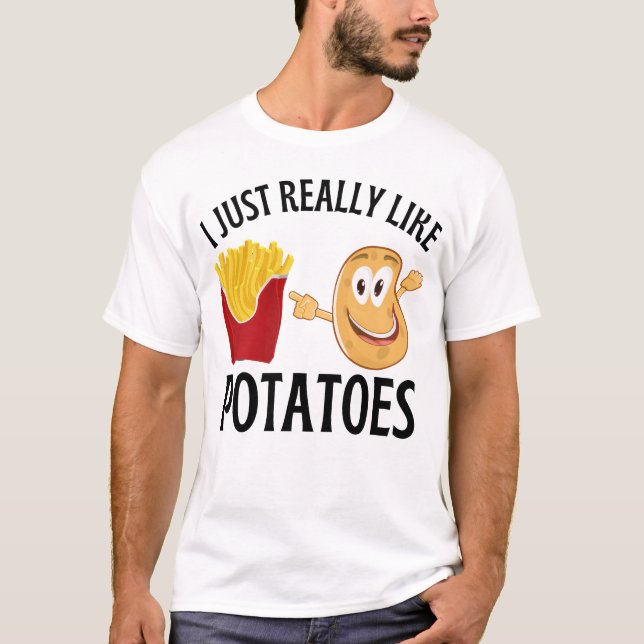 T-shirt J'aime vraiment les pommes de terre (Devant)